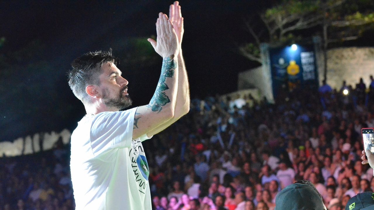 Juanes durante su actuación.