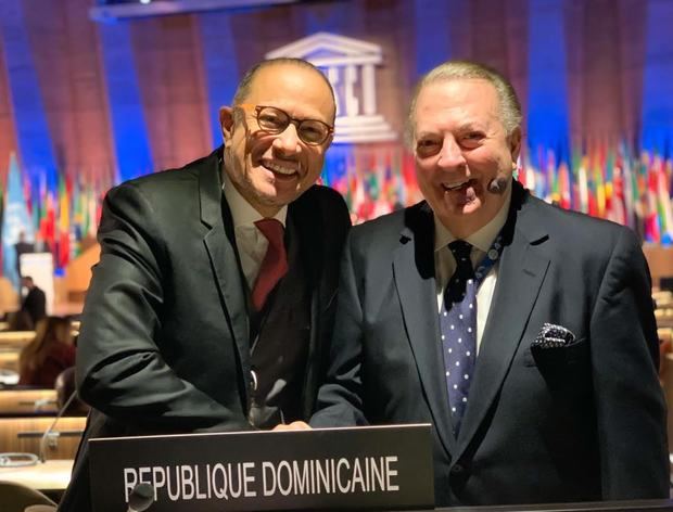 El embajador dominicano ante la UNESCO, José Antonio Rodríguez y el Ministro de Cultura, Eduardo Selman, participan en la hoy lunes 18 de noviembre.