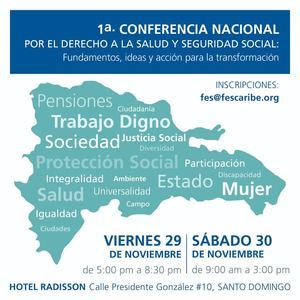 Invitación de la I Conferencia Nacional por el Derecho a la Salud y Seguridad Social República Dominicana.