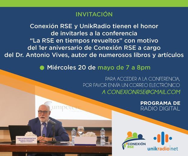 Invitación a la conferencia con experto internacional.