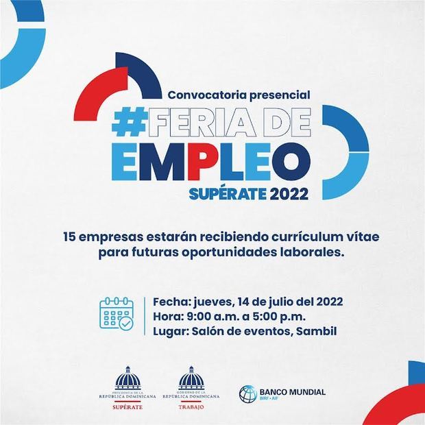 Anuncian Feria de Empleo Supérate 2022