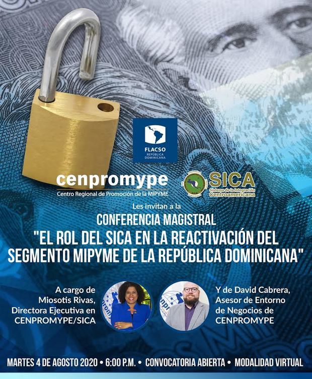 Invitación a la conferencia magistral “El rol del Sica en la reactivación del segmento Mipyme de la RD”.