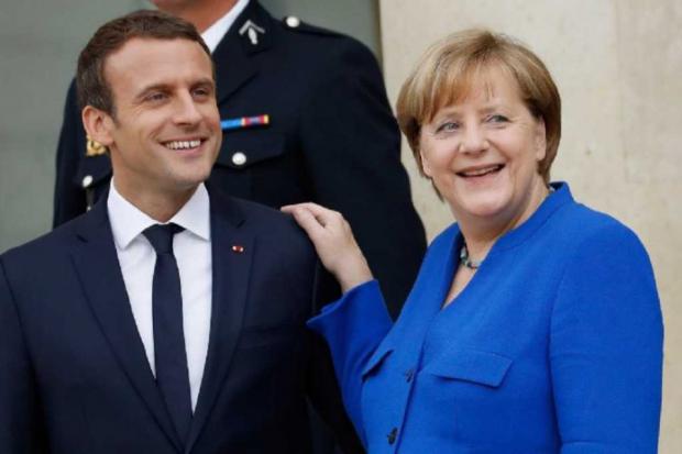 Emmanuel Macron y Angela Merkel