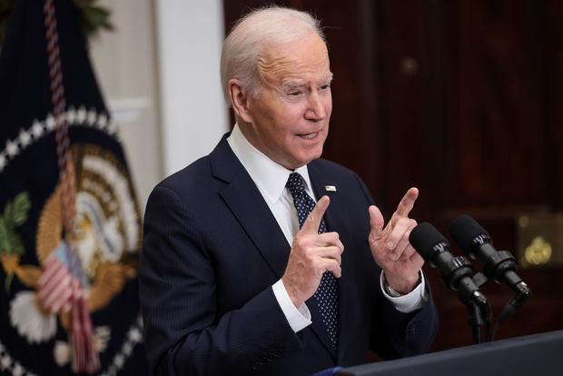 El presidente de Estados Unidos, Joe Biden, habla en conferencia de prensa en la Casa Blanca en Washington (EE.UU.), este 18 de febrero de 2022.