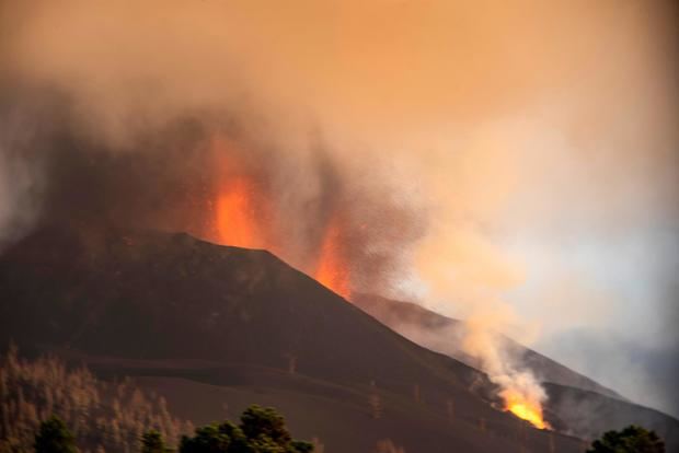 Vista de la erupción en el Volcán Cumbre Vieja de La Palma.