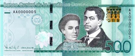 Nuevo billete de 500 pesos dominicanos.