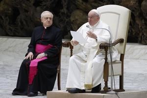 El Papa Francisco durante su audiencia general semanal en el Aula Pablo VI del Vaticano.