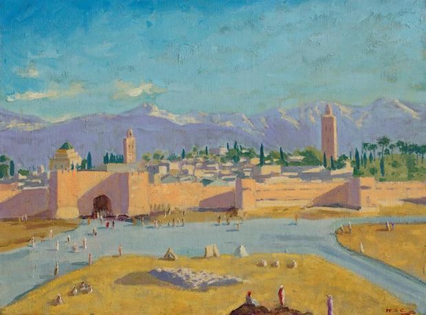 El cuadro, que retrata una mezquita del siglo XII bajo una puesta de sol marroquí, fue un regalo de Churchill a Roosevelt tras la Conferencia de Casablanca de 1943, donde pactaron la estrategia para vencer a la Alemania nazi.