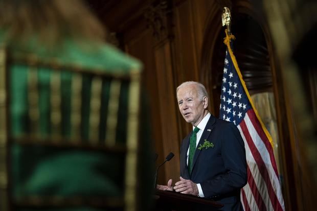 El presidente de Estados Unidos, Joe Biden, habla en el Capitolio de Estados Unidos, en Washington (EE.UU.), este 17 de marzo de 2022.