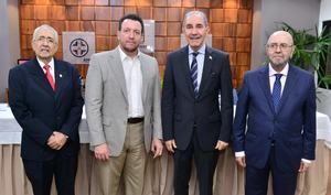 Manuel Bergés Coradín, José Alejandro Aybar, Franklin García Fermín y Emilio Mínguez, nuevo rector de UNICARIBE.