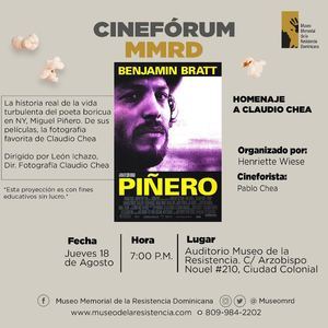 MMRD invita al Cinefórum película Piñero
