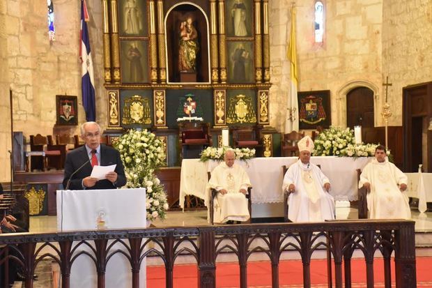 José García Ramírez pronunció un discurso durante la misa ofrecida en la                      Catedral Primada de América.