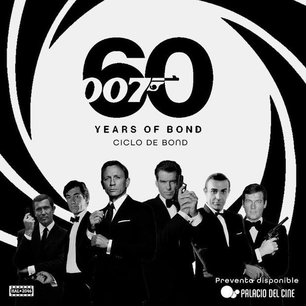 Cartel de HAL-2046 Films que promociona el ciclo retrospectivo de las películas del agente James Bond 007, con motivo del 60 aniversario de la saga.