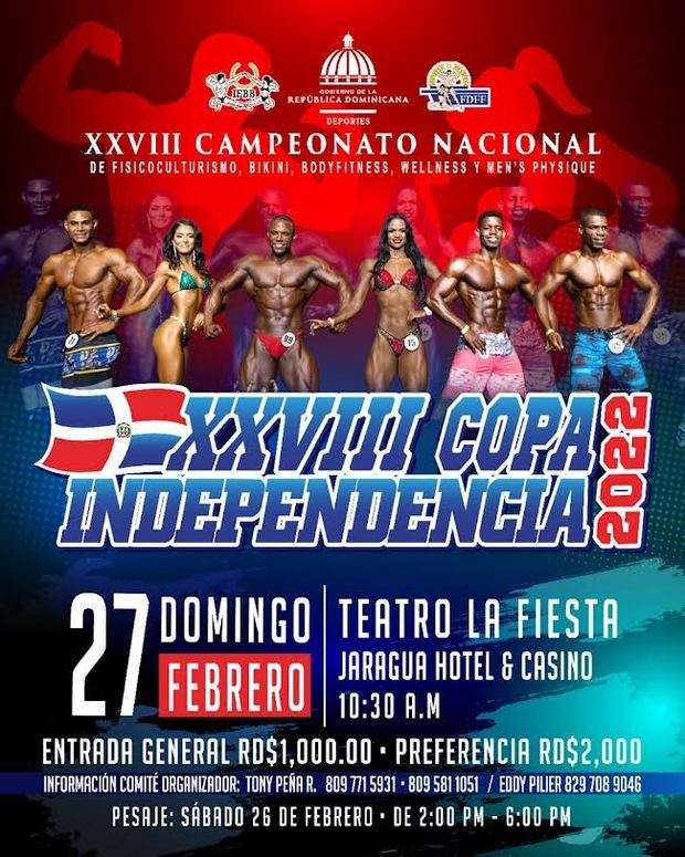 30 categorías en 7 modalidades para XXVIII Copa Independencia de fisiculturismo y fitness