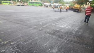 Omsa inicia asfaltado en instalaciones de Santiago con apoyo de Obras Públicas