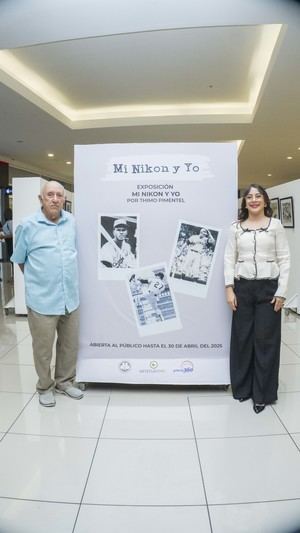 Thimo Pimentel y Georgina Quiñones durante la inauguración.