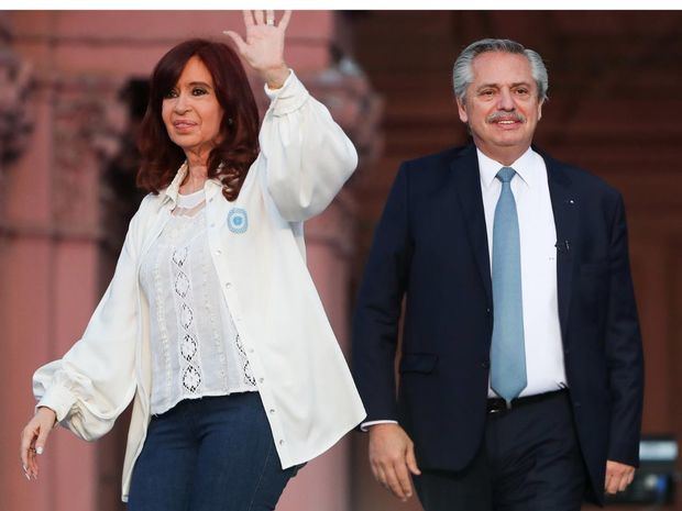 La vicepresidenta de Argentina, Cristina Fernández de Kirchner, y el presidente argentino, Alberto Fernández, en una fotografía de archivo.