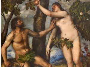 Adán y Eva / Tiziano, Vecellio Di Gregorio. Hacia 1550