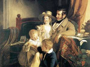 Rudolf von Arthaber con sus hijos. De Friedrich von Amerling (1803-1887)