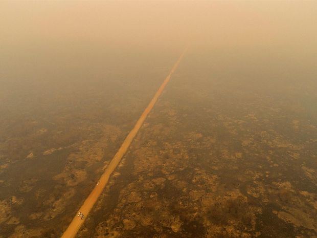 Vista general del humo que cubre parte del Pantanal brasileño por los incendios en el estado Mato Grosso, en una fotografía de archivo. 
