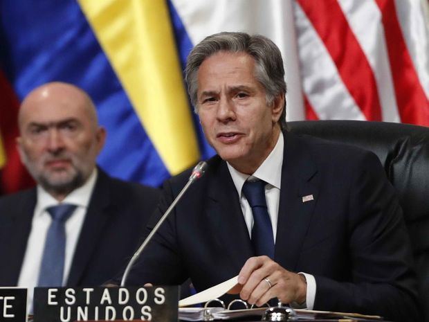 El secretario de Estado de Estados Unidos, Antony Blinken, participa en la 52 Asamblea General de la OEA, hoy en Lima, Perú.