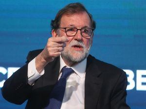 Mariano Rajoy, expresidente de España, participa en el cierre del foro de ABECEB “Otro Cambio Climático”, hoy en Buenos Aires, Argentina.