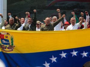 El diputado venezolano Diosdado Cabello, considerado número dos del chavismo, lidera un acto para conmemorar el cuarto aniversario de la ruptura de las relaciones diplomáticas, ya retomadas con el nuevo Gobierno de Gustavo.