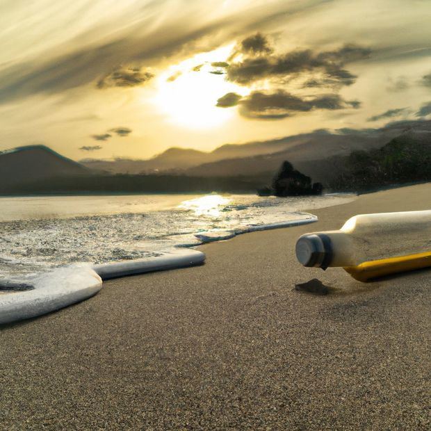 El sol se oculta tras las montañas mientras las olas del mar golpean suavemente la playa. Una pareja camina tomada de la mano, disfrutando de la brisa marina y el sonido relajante del agua. De repente, encuentran una botella en la arena con un mensaje dentro que cambiará sus vidas para siempre.