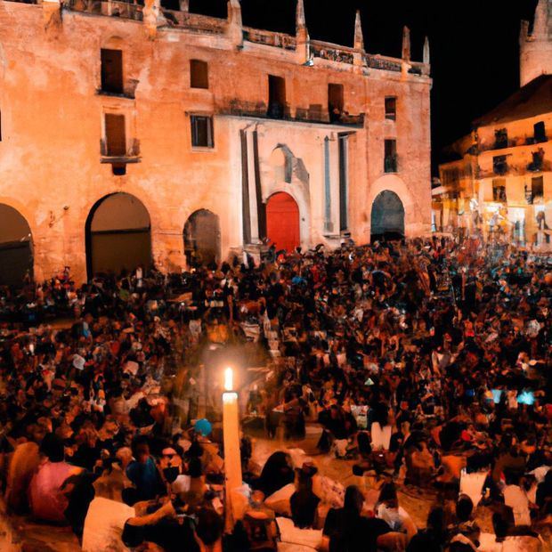 La Plaza Mayor de Palma se llena de colores vibrantes mientras los afectados por la estafa se reúnen para reclamar justicia. En el centro, un grupo de personas enérgicas sostiene pancartas con consignas de protesta, exigiendo la devolución de sus