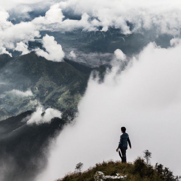 En un mundo de colores vibrantes y paisajes exuberantes, una persona se encuentra parada en la cima de una montaña. Su mirada llena de determinación se pierde en el horizonte infinito, mientras el viento acaricia su rostro. Con cada paso que da, su confianza crece, sabiendo que puede conquistar cualquier desafío que se le presente. La montaña es solo el comienzo de su viaje hacia la grandeza.