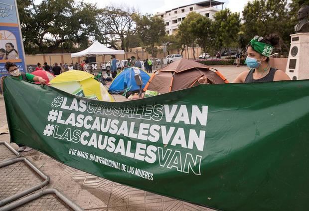 Imagen de archivos de activistas a favor de la despenalización del aborto en Santo Domingo, República Dominicana.
