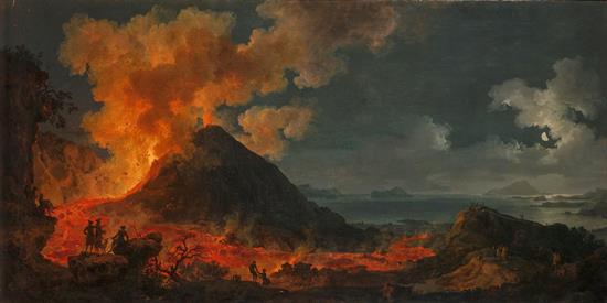 Fotografia facilitada por el Museo Hermitage.- 'Erupción del monte Vesubio' (1771), óleo de Pierre Jacques Volaire, expuesto en el museo Hermitage de Amsterdam, el Museo Hermitage de Ámsterdam.