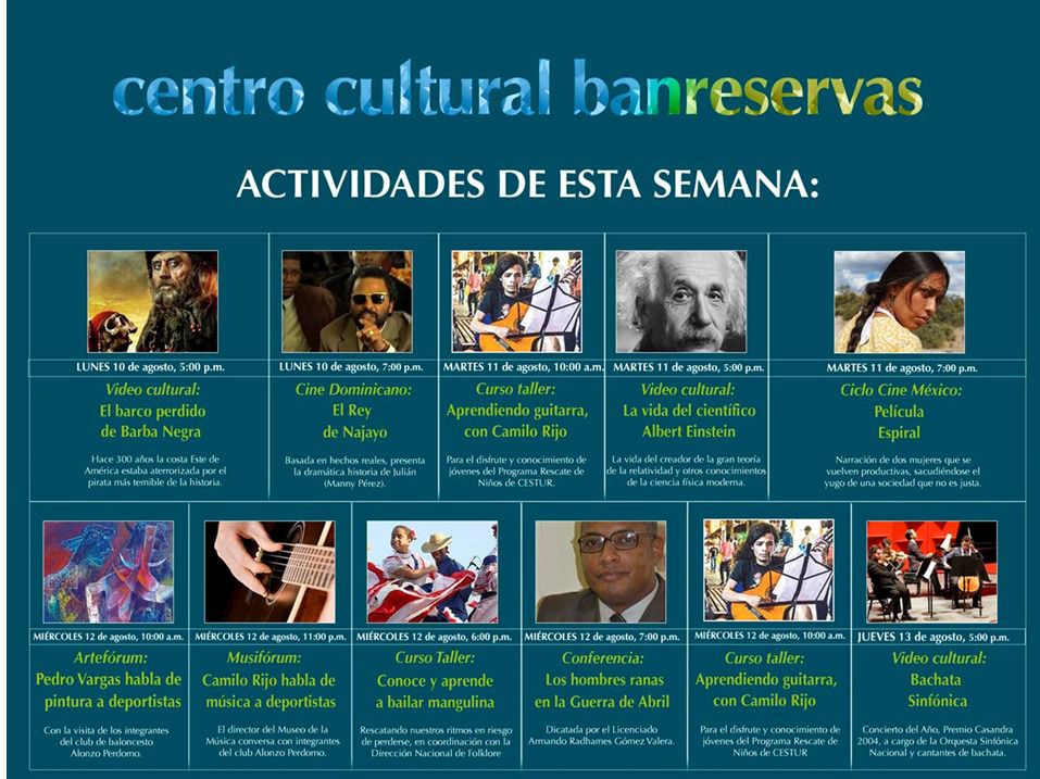 Actividades de esta semana en el Centro Cultural BanReservas + taller de fotografía y concurso fotográfico 