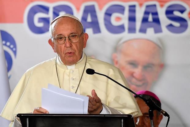 El Papa Francisco habla durante su visita a la Casa Hogar 'El Buen Samaritano' en la Ciudad de Panamá. 