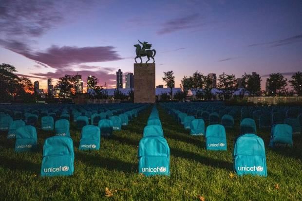 Cementerio de mochilas escolares.