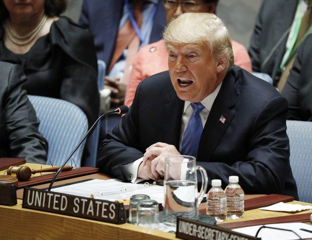 El presidente estadounidense, Donald Trump, en una reunión del Consejo de Seguridad de las Naciones Unidas (ONU) en el marco del 73 periodo de sesiones de la Asamblea General de la ONU, en la sede de la ONU en Nueva York, Estados Unidos, en septiembre del año pasado.