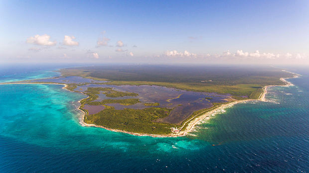 Vista general del arrecife Palancar, uno de los mas grandes del mundo, en la Isla de Cozumel, en el estado de Quintana Roo (México).