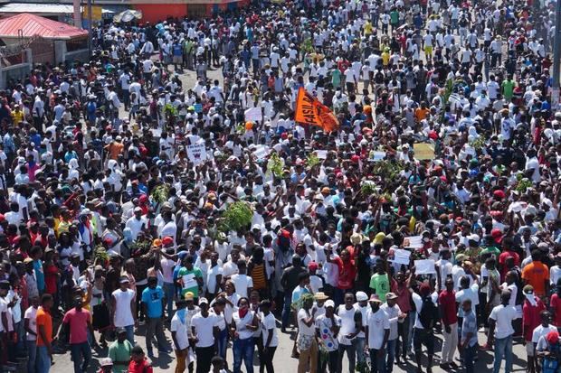 Manifestantes en Haití.