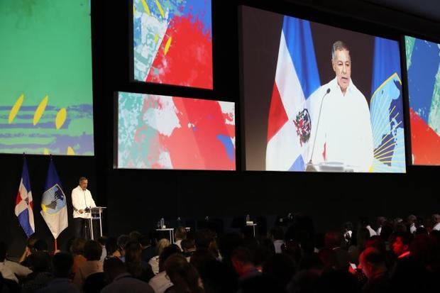 El ministro dominicano de hacienda, Donald Guerrero, habla en la ceremonia inaugural del Foro Interamericano de la Microempresa (Foromic)