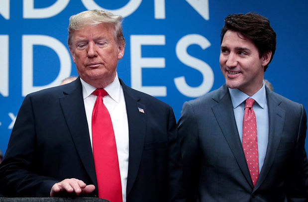 Trump llama falso al canadiense Trudeau tras la polémica por un vídeo y cancela su rueda de prensa.