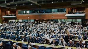 Imagen panorámica de la Plenaria de la Asamblea General de la OACI, realizada este martes 1 de octubre.