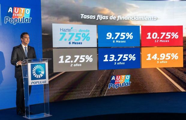  El vicepresidente ejecutivo de Negocios Personales y Sucursales del Banco Popular, señor Francisco Ramírez, presente la oferta de tasas de la Autoferia Popular para este 2022.