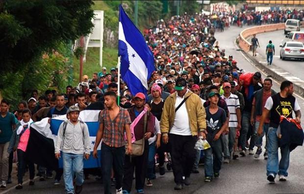 Caravana de migrantes hondureños en México DF