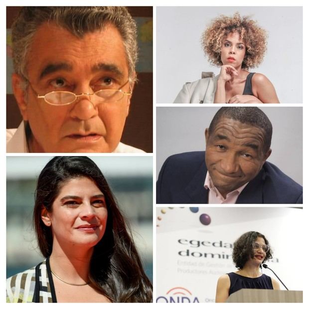 Pericles Mejía, Laura Amelia Guzmán, Leticia Tonos, Judith Rodríguez y Manolo Ozuna.