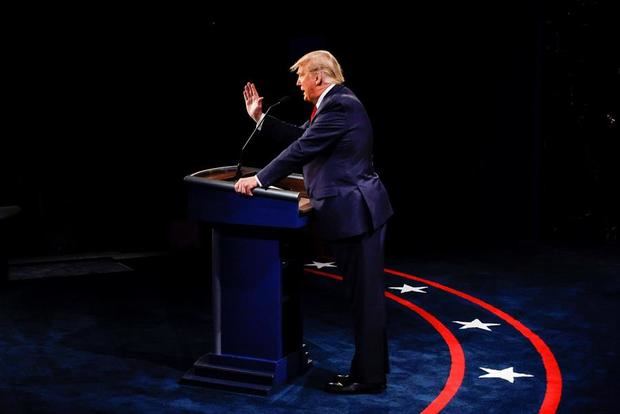 El presidente de EE.UU., Donald J. Trump., durante el debate presidencial en Nashville, EE.UU.