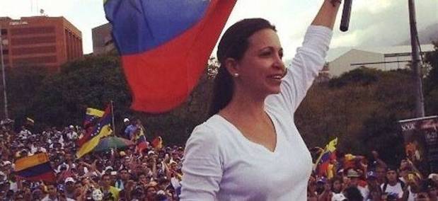 Manifestantes en Caracas