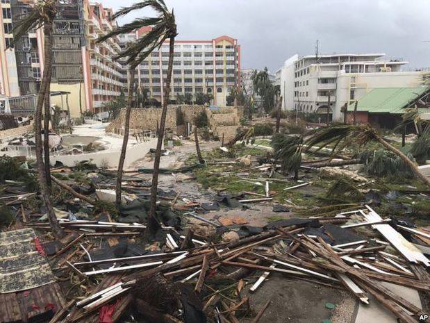 Destrucción dejada por el huracán Irma en la isla de St. Martin, en el Caribe. 