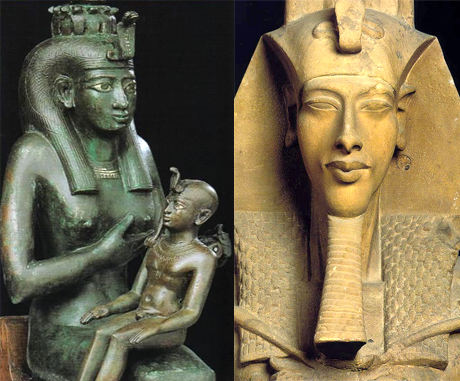 Isis, Horus, Akenatón.