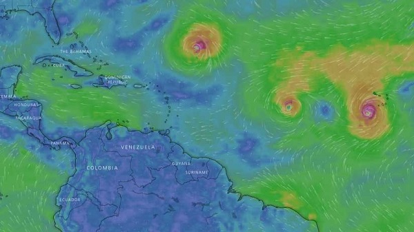 Ubicación de la tormenta Isaac