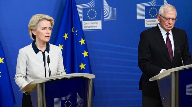 Josep Borrell y la presidenta de la UE, Ursula von der Leyen.